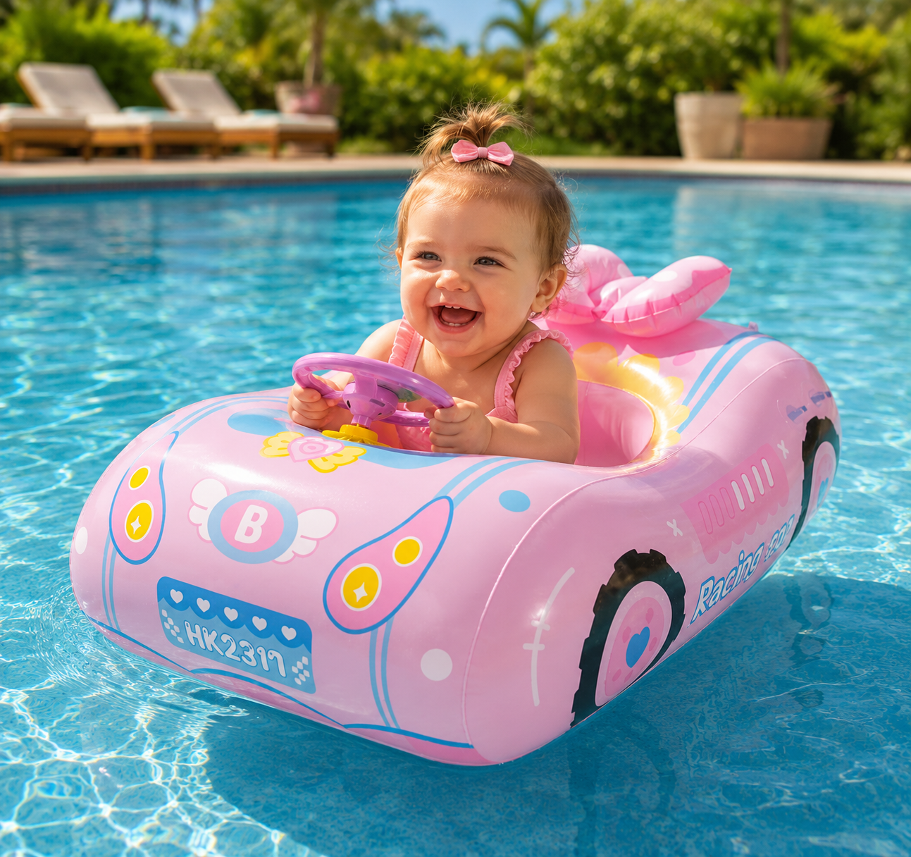 SunnyRide™ Baby Float, De favoriete zomerfloat voor ouders, Inclusief GRATIS zonnescherm