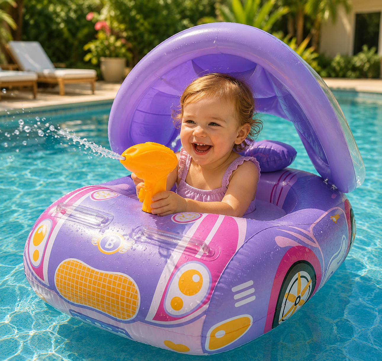 SunnyRide™ Baby Float, De favoriete zomerfloat voor ouders, Inclusief GRATIS zonnescherm
