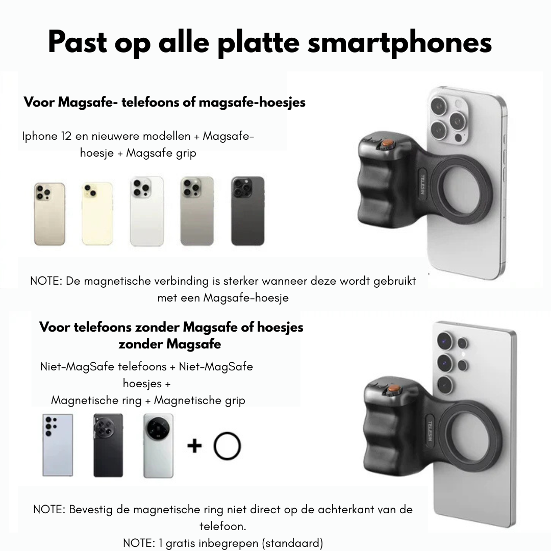 Magnetische telefoon camera greep