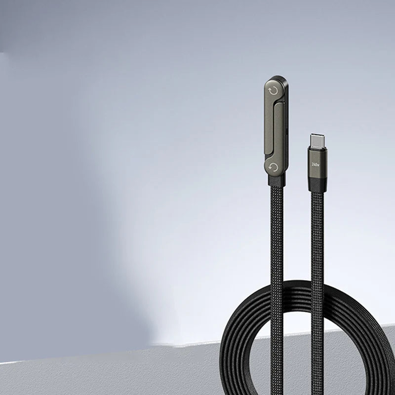 Ultra-Grip Charger 240 W snel laadkabel met verstelbare telefoonstandaard USB C