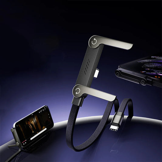Ultra-Grip Charger 240 W snel laadkabel met verstelbare telefoonstandaard USB C